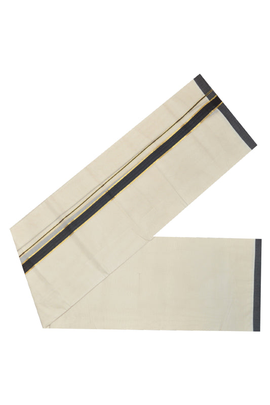 Mundu with Black and Kasavu Border (South Indian Dhoti)