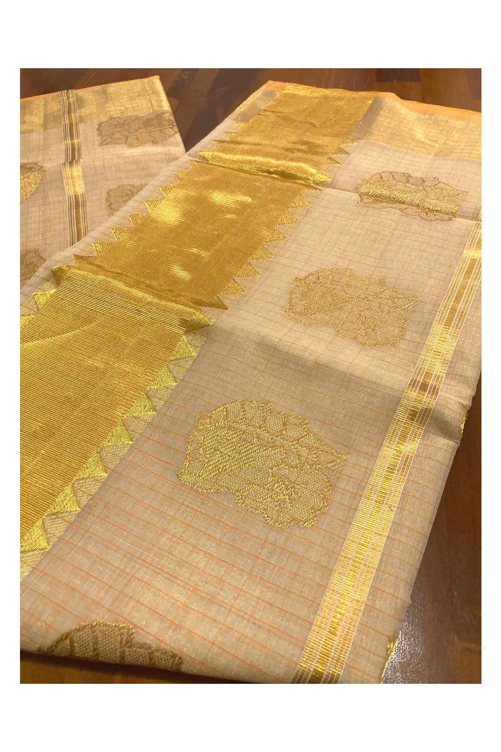 Southloom Premium Tissue Handloom Saree with Floral Heavy Woven Works