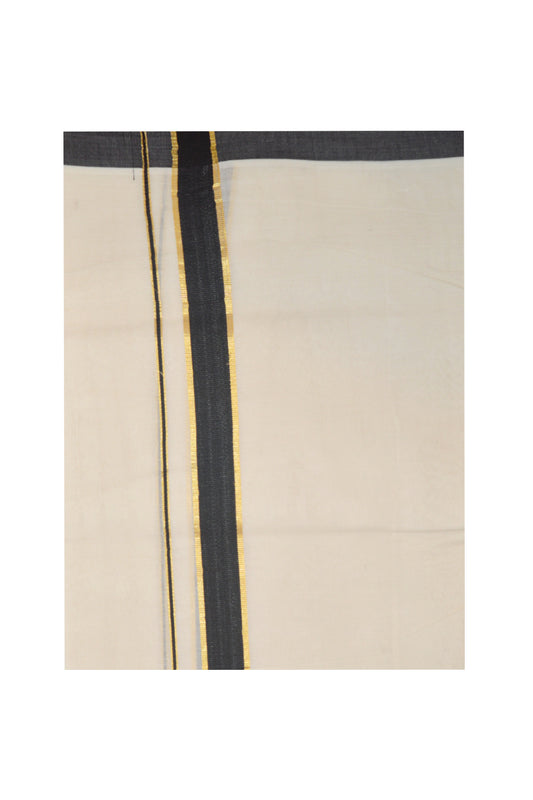 Mundu with Black and Kasavu Border (South Indian Dhoti)