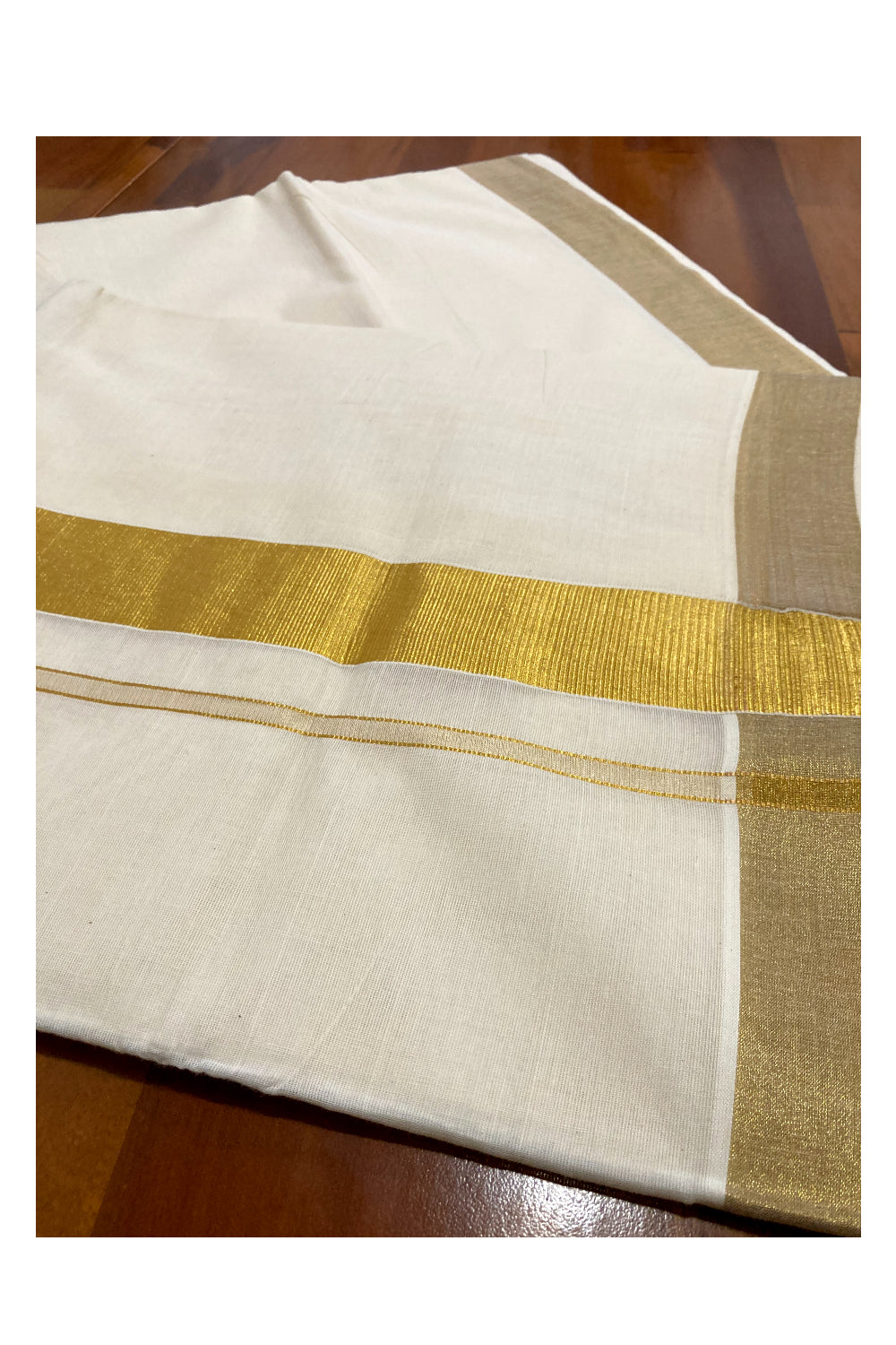 Pure Cotton Kerala Saree with 2x2 Kasavu Border