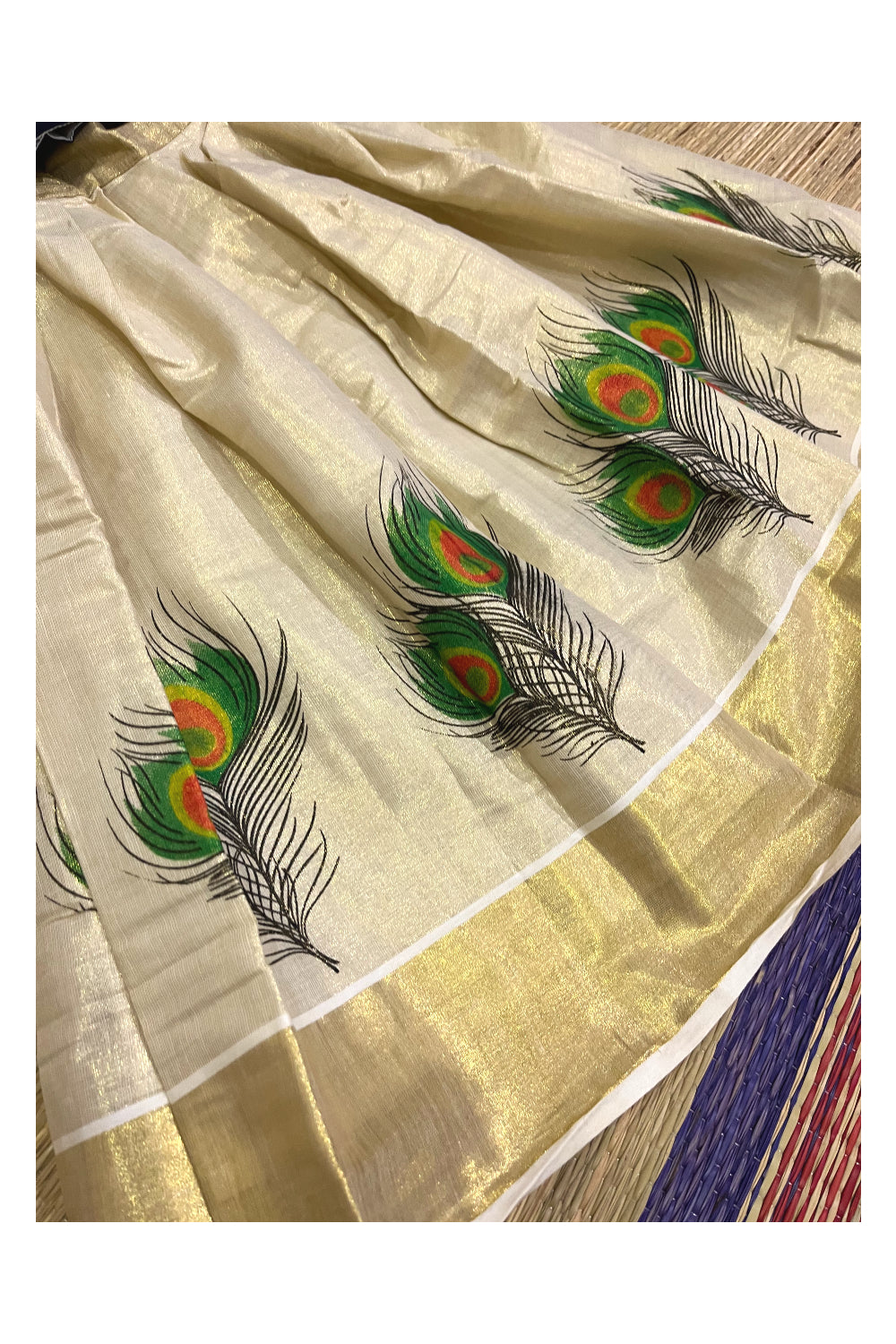 Southloom Kerala Pavada Blouse with Feather Design (Age - 5 Year)