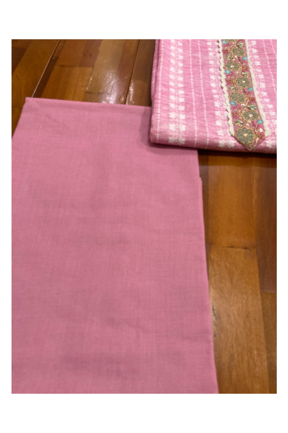 Southloom™ Cotton Churidar Salwar Suit Material in Onion Pink Printed Design