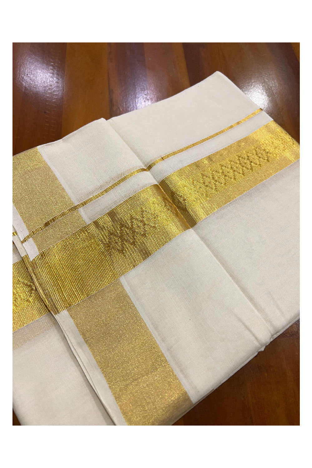 Southloom Premium Handloom Pure Cotton Wedding Mundu with Kasavu Woven Kara (South Indian Dhoti)