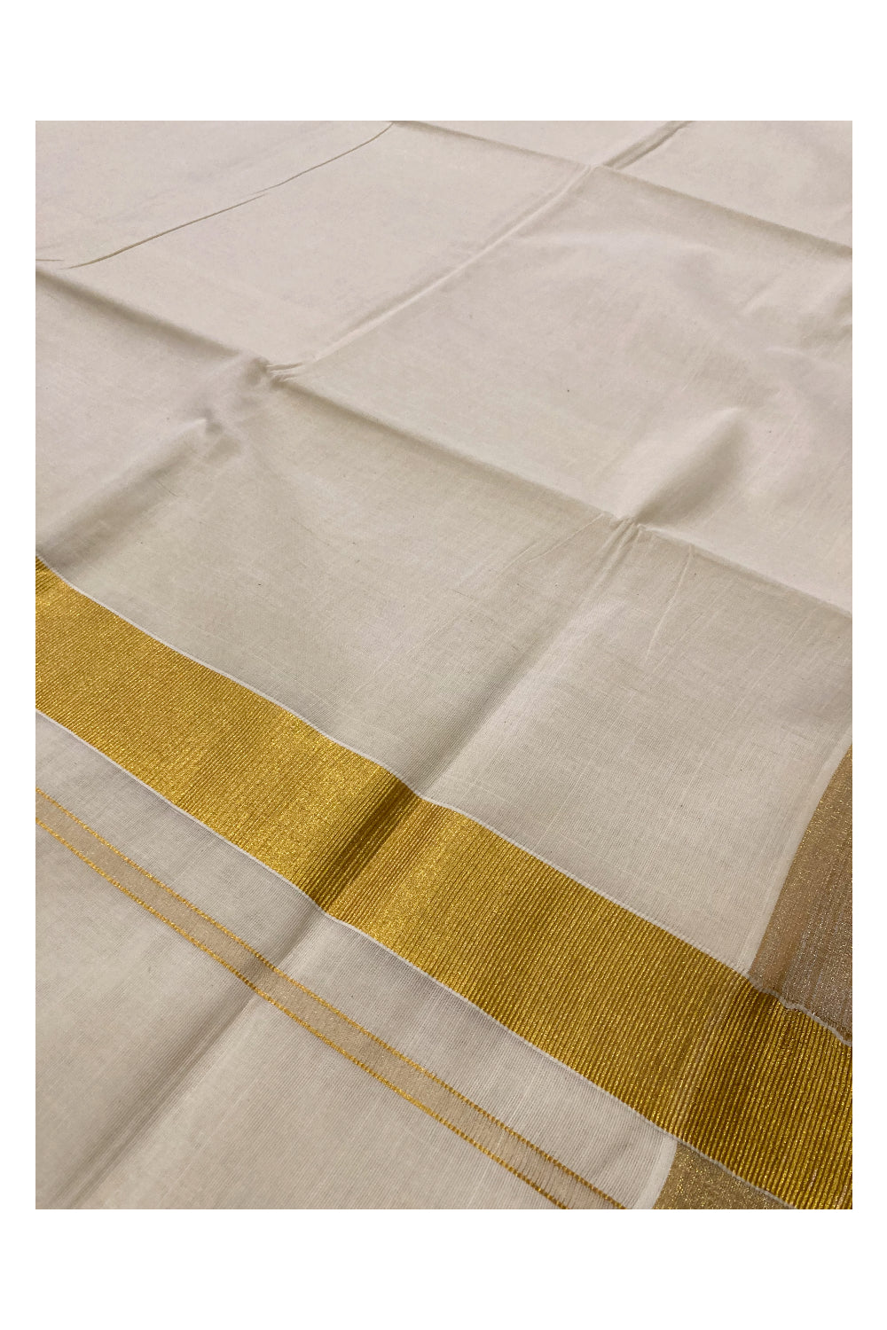 Pure Cotton Kerala Saree with 2x2 Kasavu Border