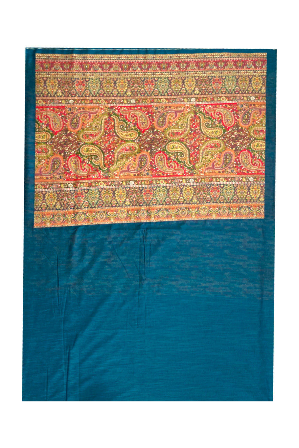 Southloom Green Cotton Saree with Multicoloured Designer Pallu