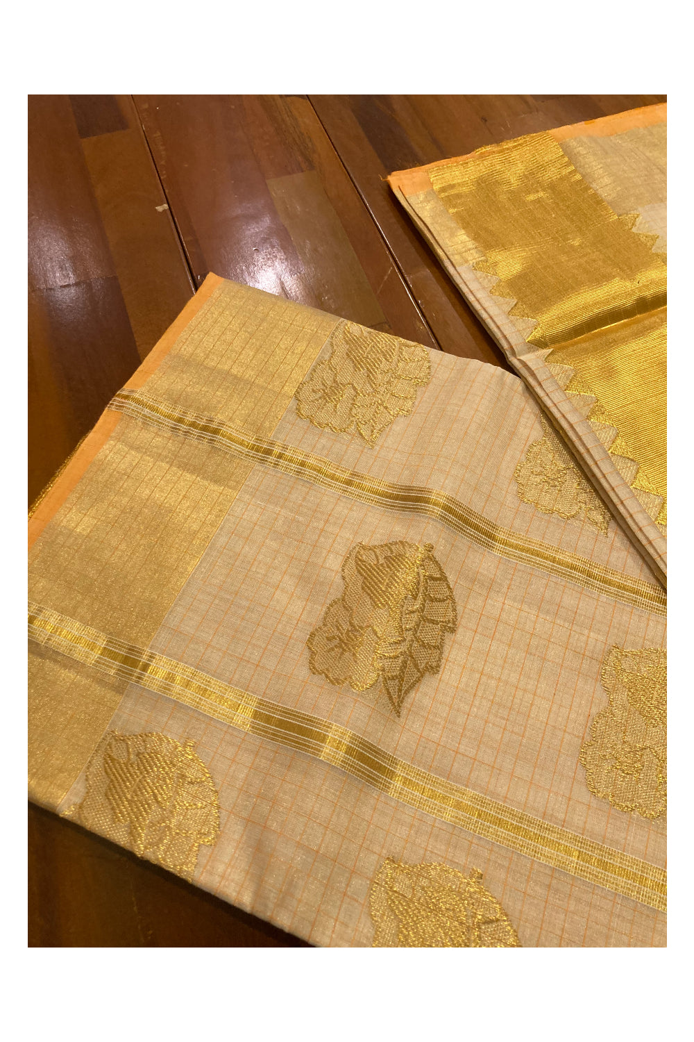 Southloom Premium Tissue Handloom Saree with Floral Heavy Woven Works