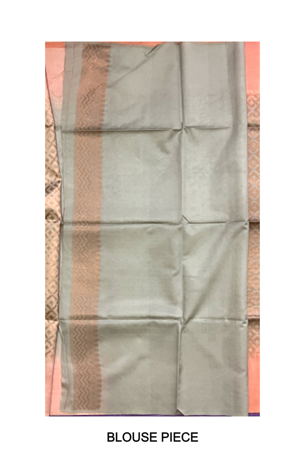 Southloom Semi Tussar Designer Grey Saree with Peach Border