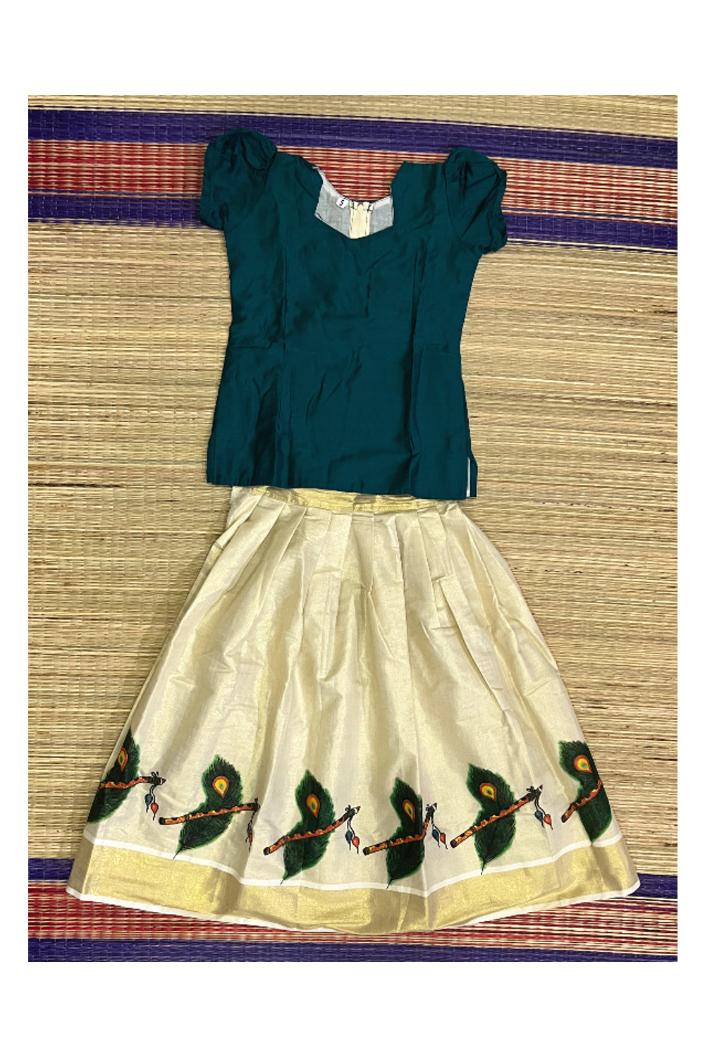 Southloom Kerala Pavada Blouse with Feather Design (Age - 5 Year)