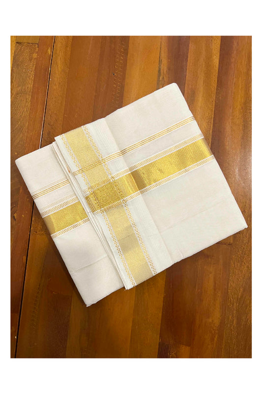 Southloom Kuthampully Handloom Pure Cotton Wedding Mundu with Kasavu Woven Kara (South Indian Dhoti)