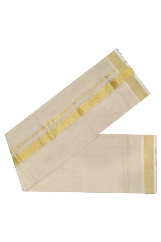 Southloom Handloom Wedding Tissue Dhoti with Kasavu Design Border