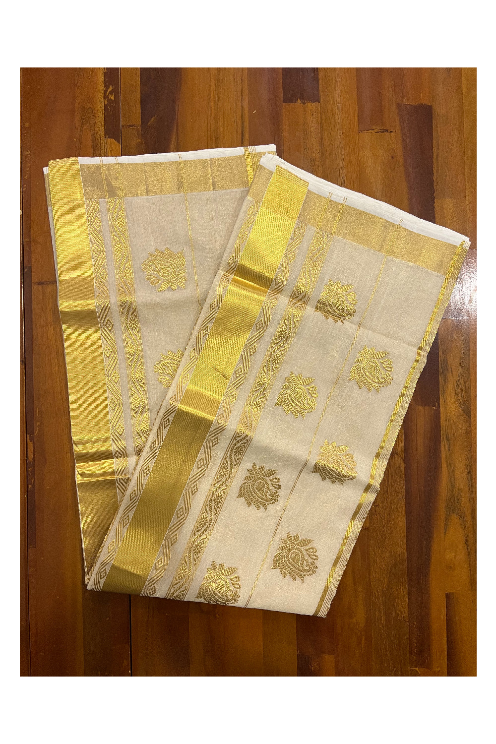 Southloom Premium Handloom Tissue Heavy Work Saree with Woven Paisley Motifs Design