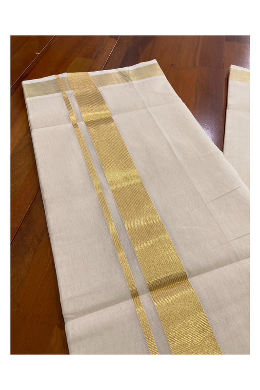 Southloom Balaramapuram Unakkupaavu Premium Wedding Handloom Mundu with Kasavu Woven Lines Border