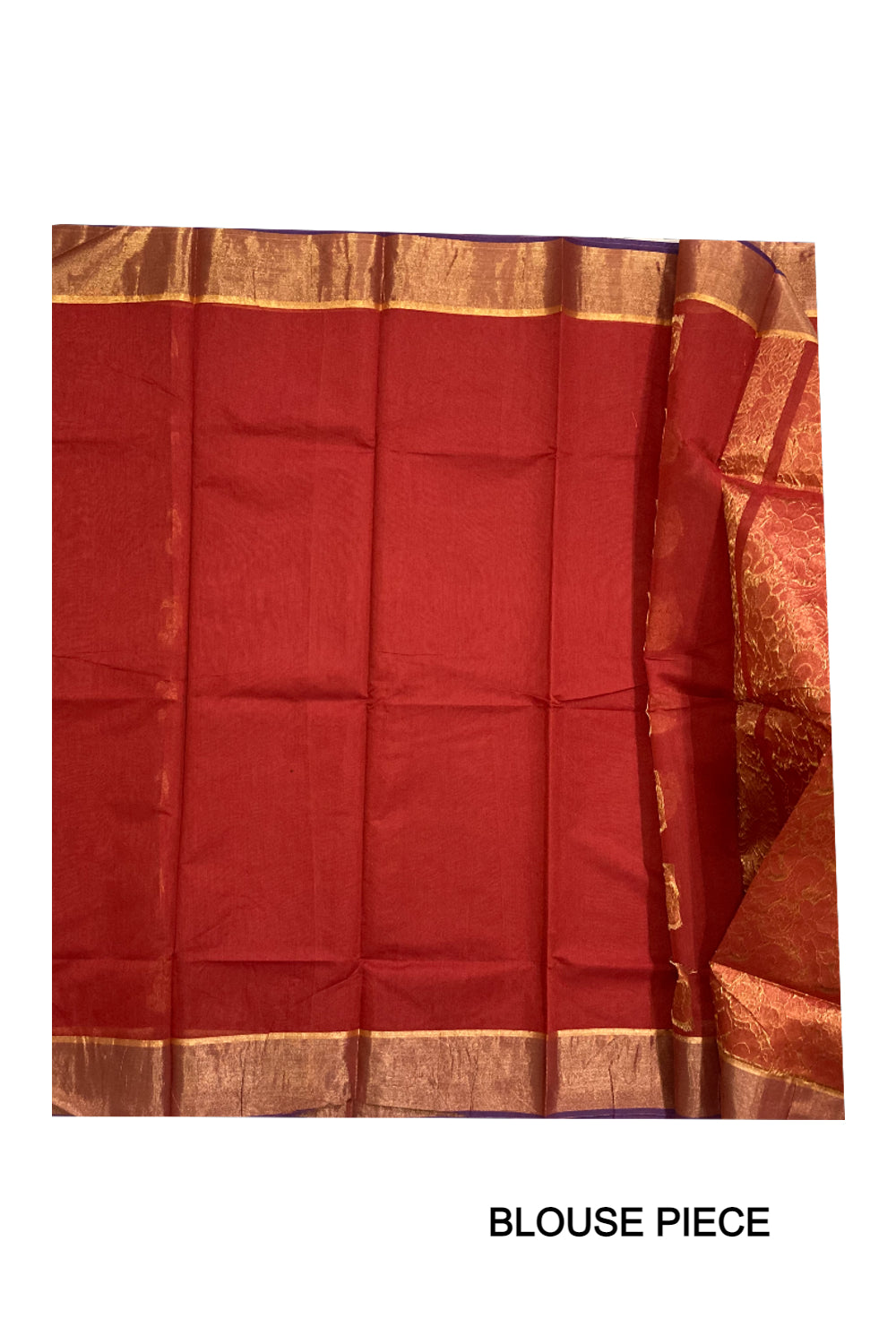 Southloom Cotton Silk Orange Designer Saree with Zari Motifs