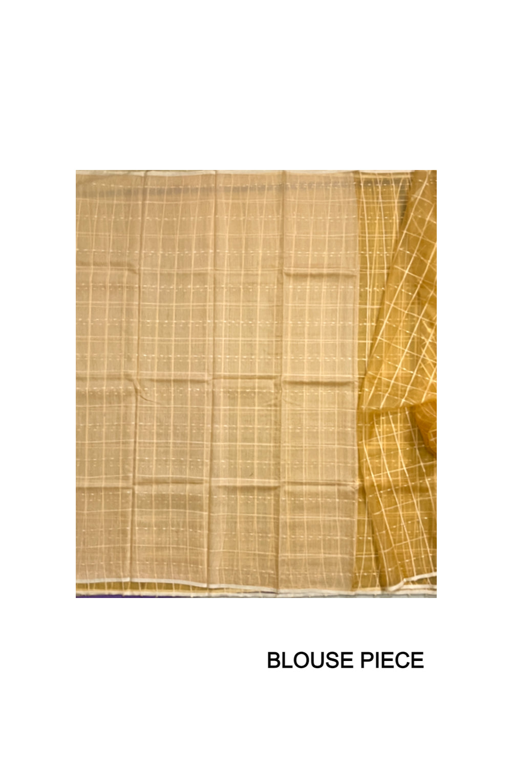 Southloom Organza Check Design Yellow Saree with Tassels Works