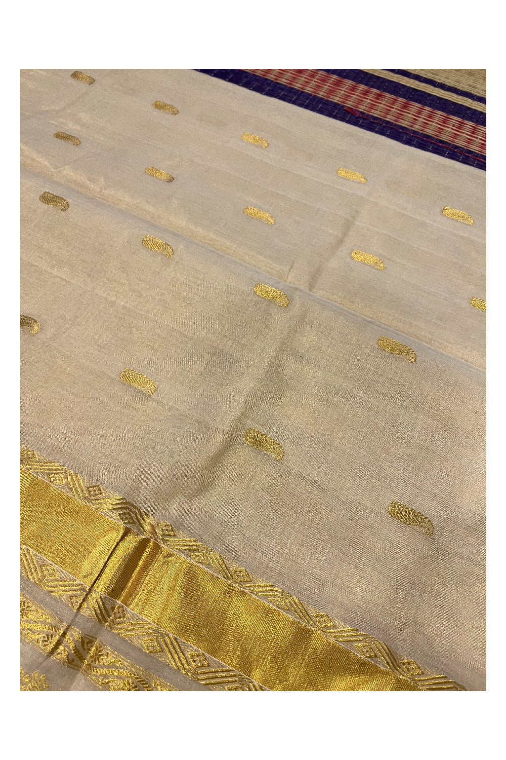 Southloom Premium Handloom Tissue Heavy Work Saree with Woven Paisley Motifs Design