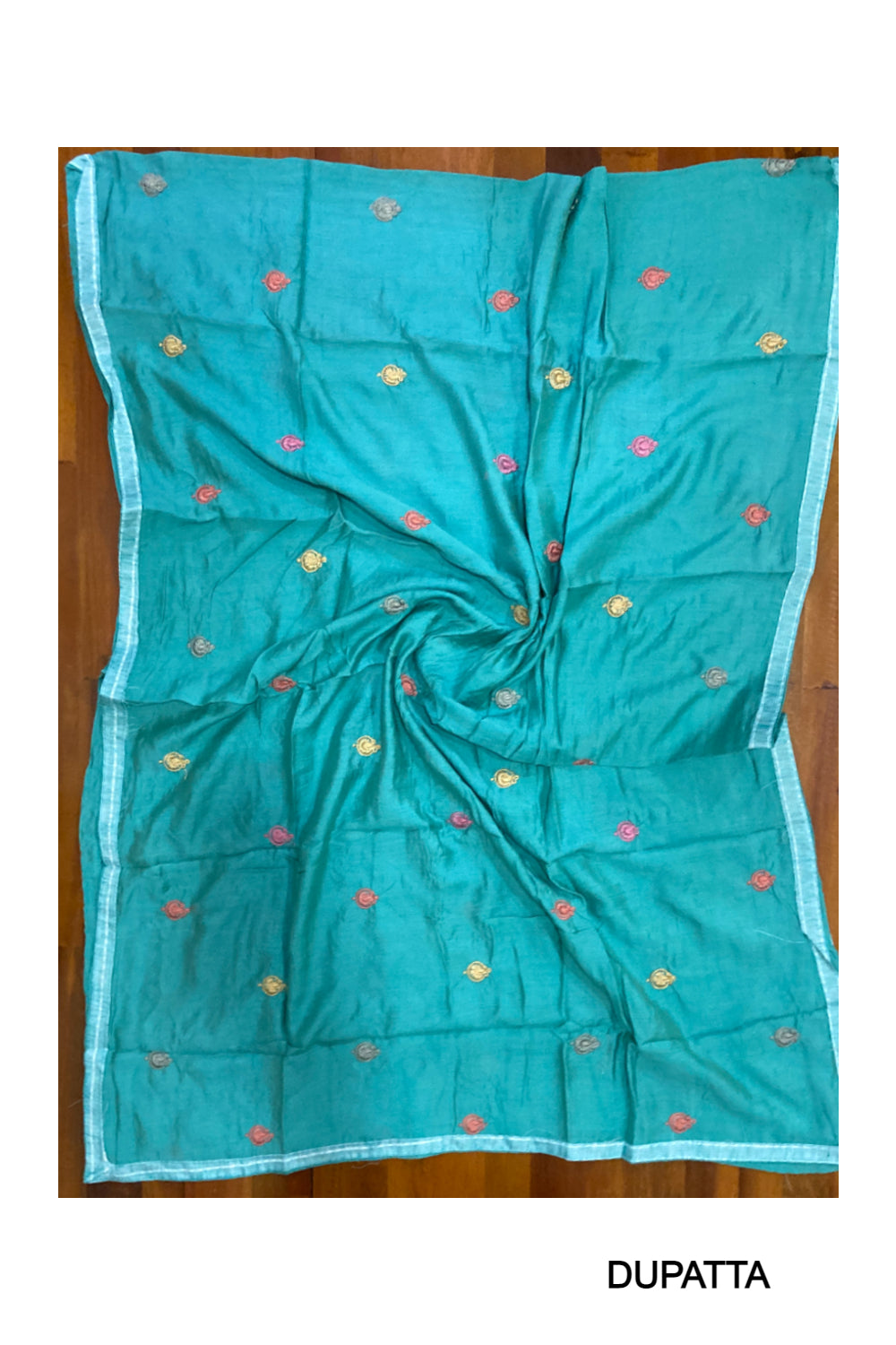 Southloom™ Cotton Churidar Salwar Suit Material in Light Blue Printed Design