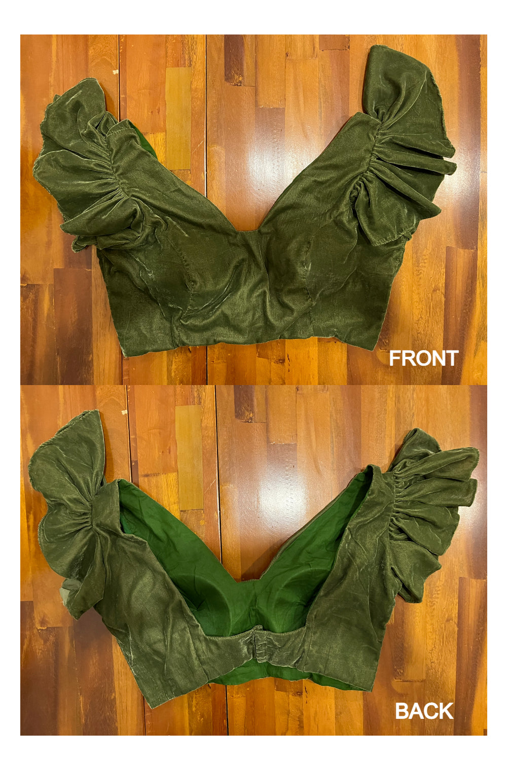 Southloom Green Velvet Ready Made Blouse