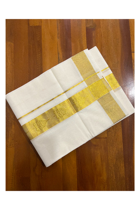 Southloom Premium Handloom Pure Cotton Wedding Mundu with Kasavu Woven Kara (South Indian Dhoti)