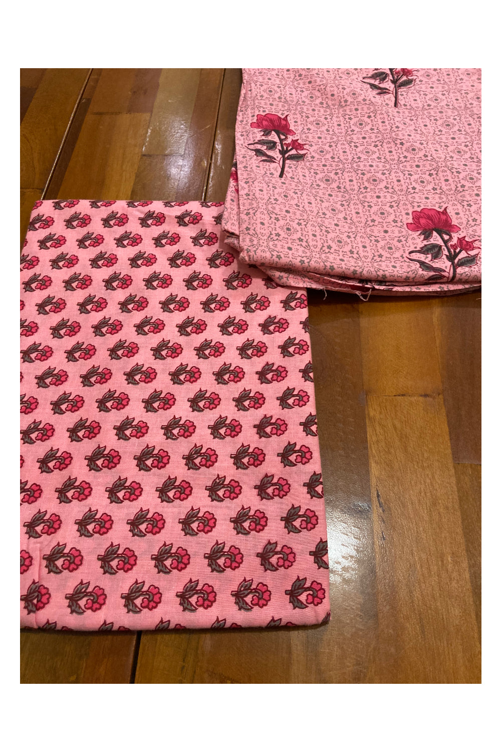 Southloom™ Cotton Churidar Salwar Suit Material in Pink Printed Design