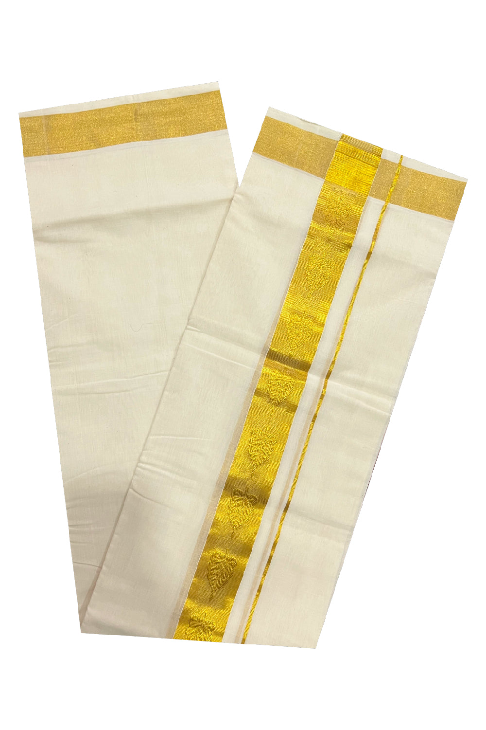 Southloom Premium Handloom Pure Cotton Wedding Mundu with Kasavu Woven Kara (South Indian Dhoti)