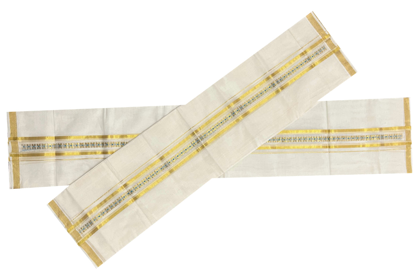 Southloom Handloom Premium Cotton Set Mundu with Kasavu Woven Work on Border