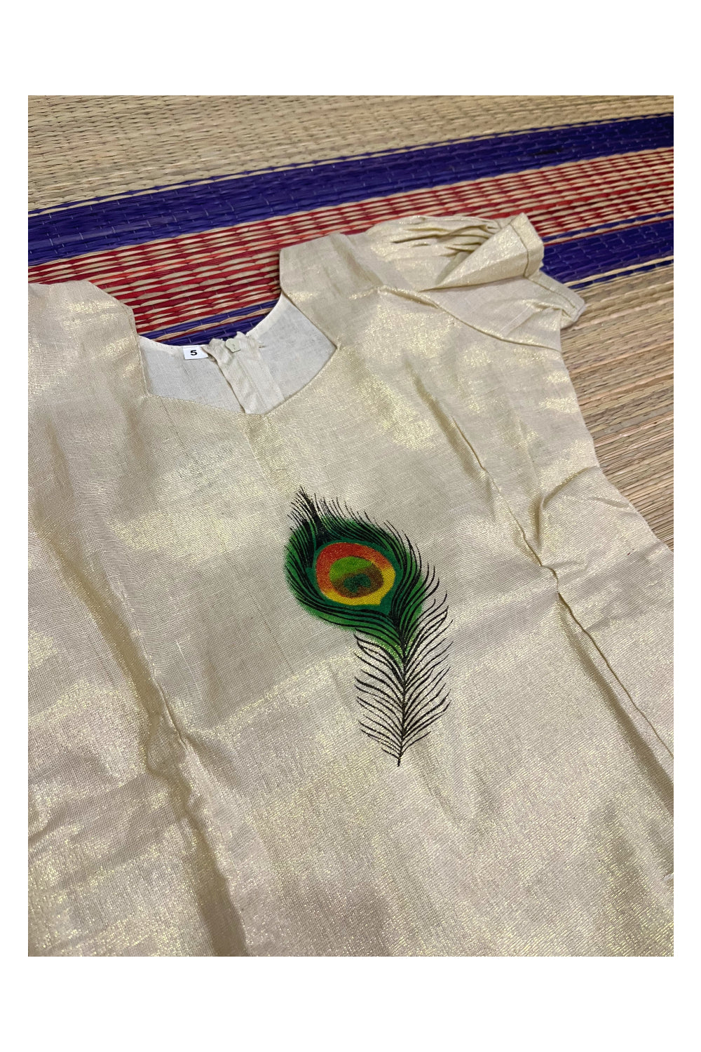 Southloom Kerala Pavada Blouse with Feather Mural Design (Age - 5 Year)