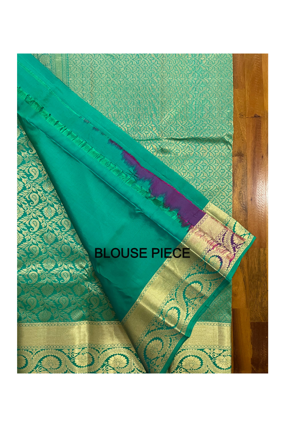 Southloom Double Warp Handloom Pure Silk Kanchipuram Green Manthrakodi Saree with Kasavu Woven Works