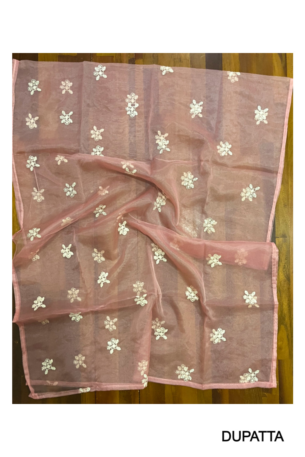 Southloom™ Cotton Churidar Salwar Suit Material in Pink with Thread Works