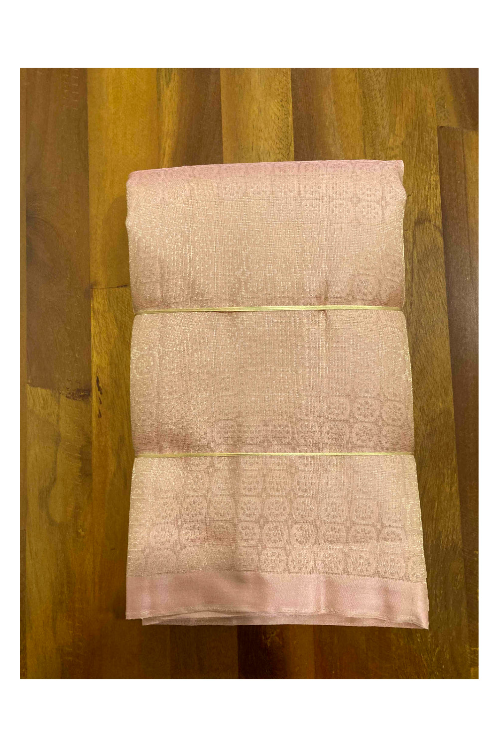 Southloom Handloom Pure Silk Manthrakodi Kanchipuram Saree in Single Pinkish Colour and Silver Zari Motifs