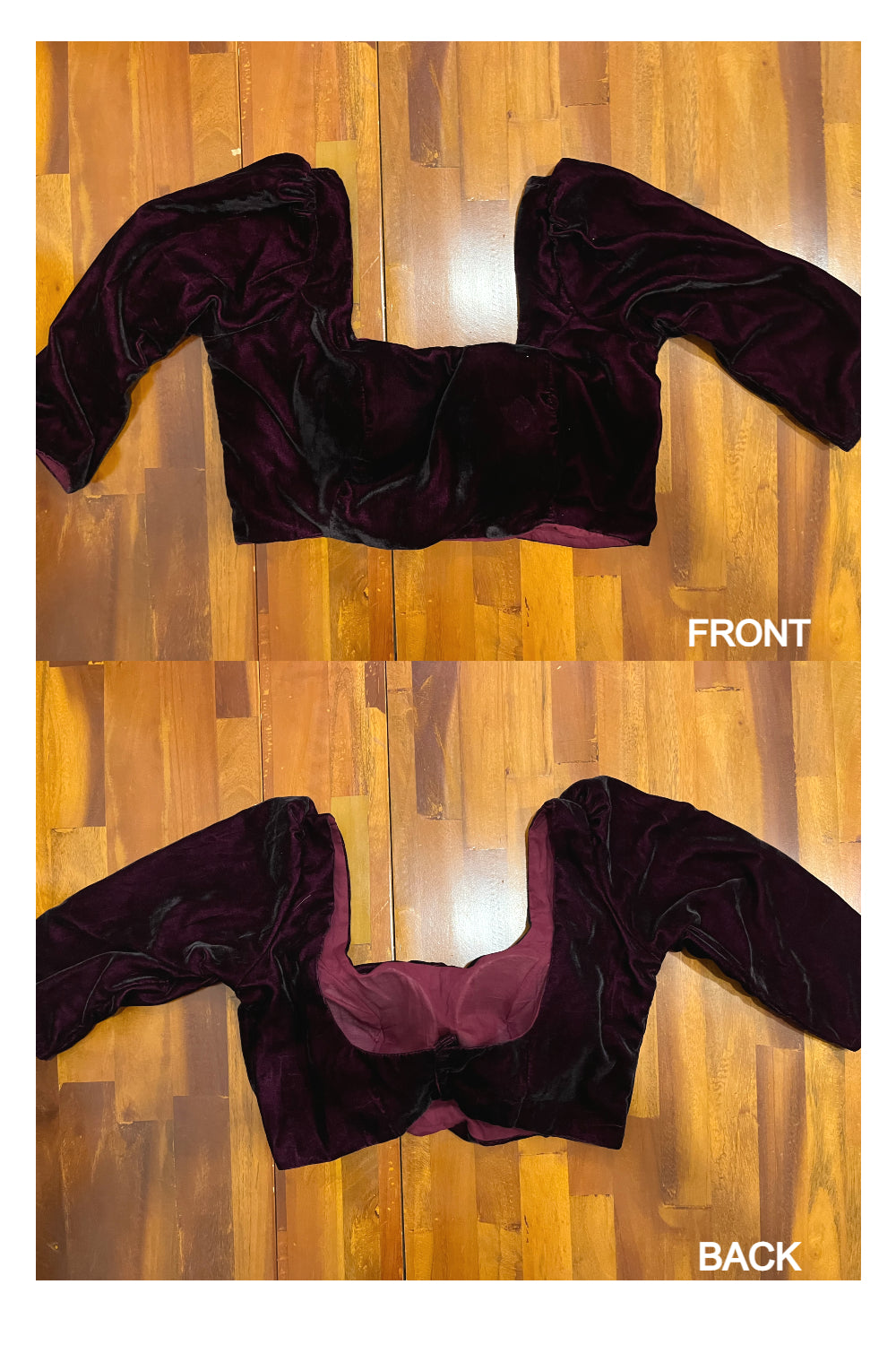 Southloom Deep Purple Velvet Ready Made Blouse