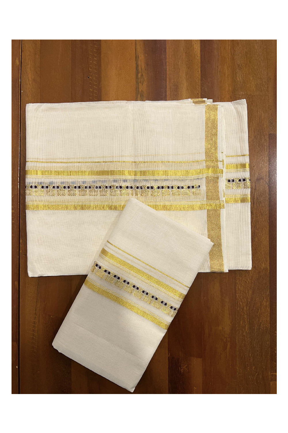 Southloom Handloom Premium Cotton Set Mundu with Kasavu Woven Work on Border