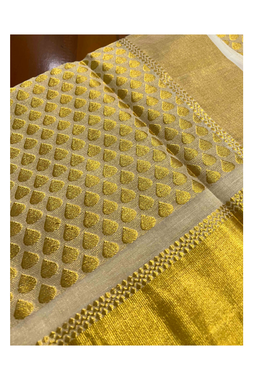 Southloom Premium Kuthampully Handloom Tissue Heavy Work Saree with Motifs