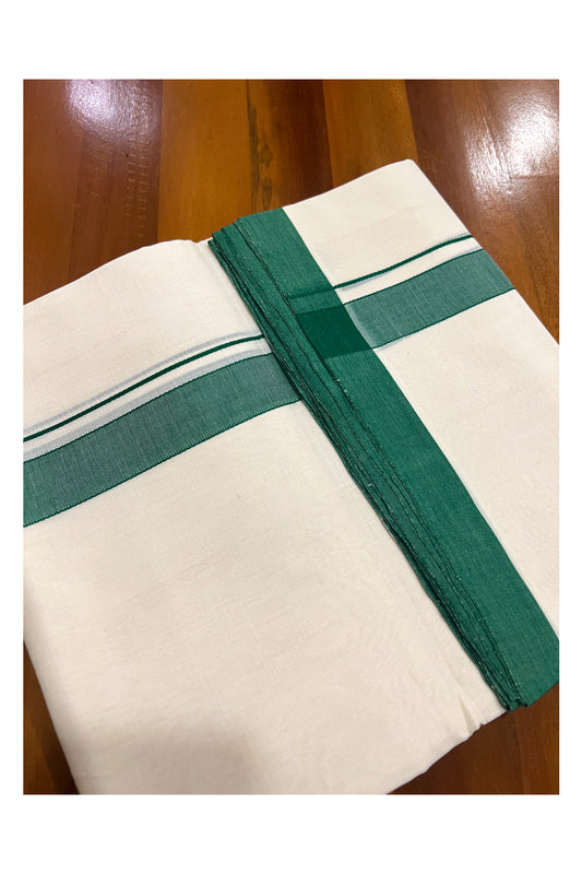 Southloom Super Premium Unakkupaavu Handloom Double Mundu with Green Border