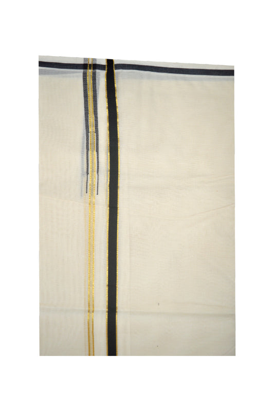 Mundu with Black and Puliyilakkara Kasavu Kara (South Indian Dhoti)