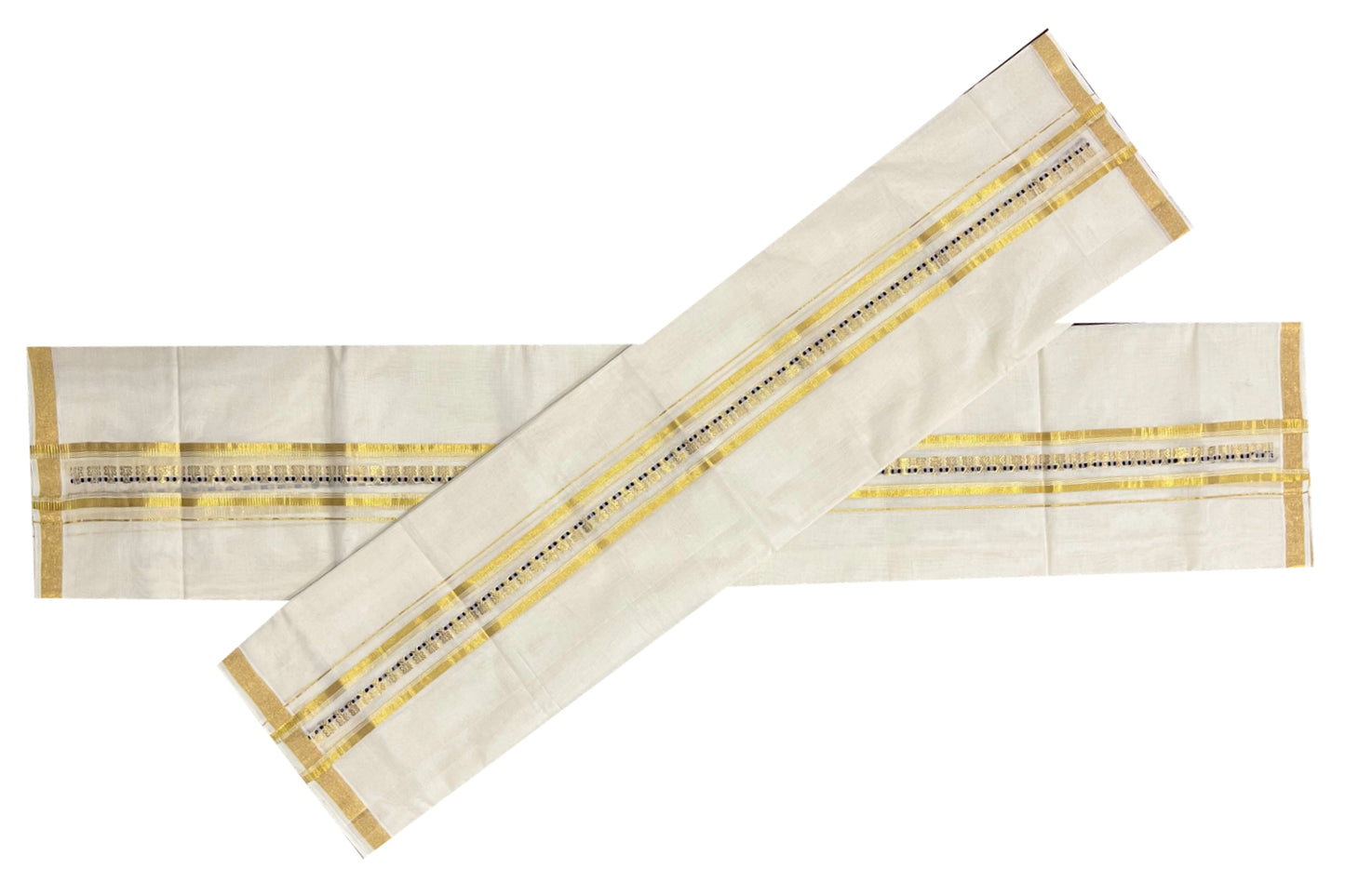 Southloom Handloom Premium Cotton Set Mundu with Kasavu Woven Work on Border