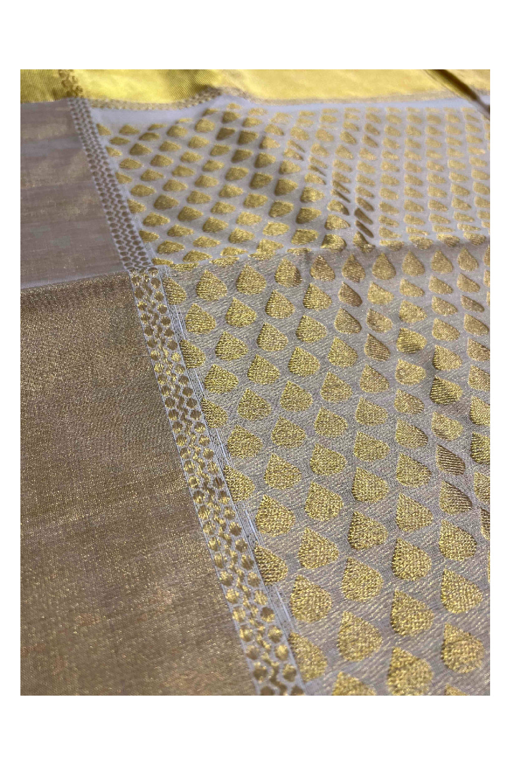 Southloom Premium Kuthampully Handloom Tissue Heavy Work Saree with Motifs