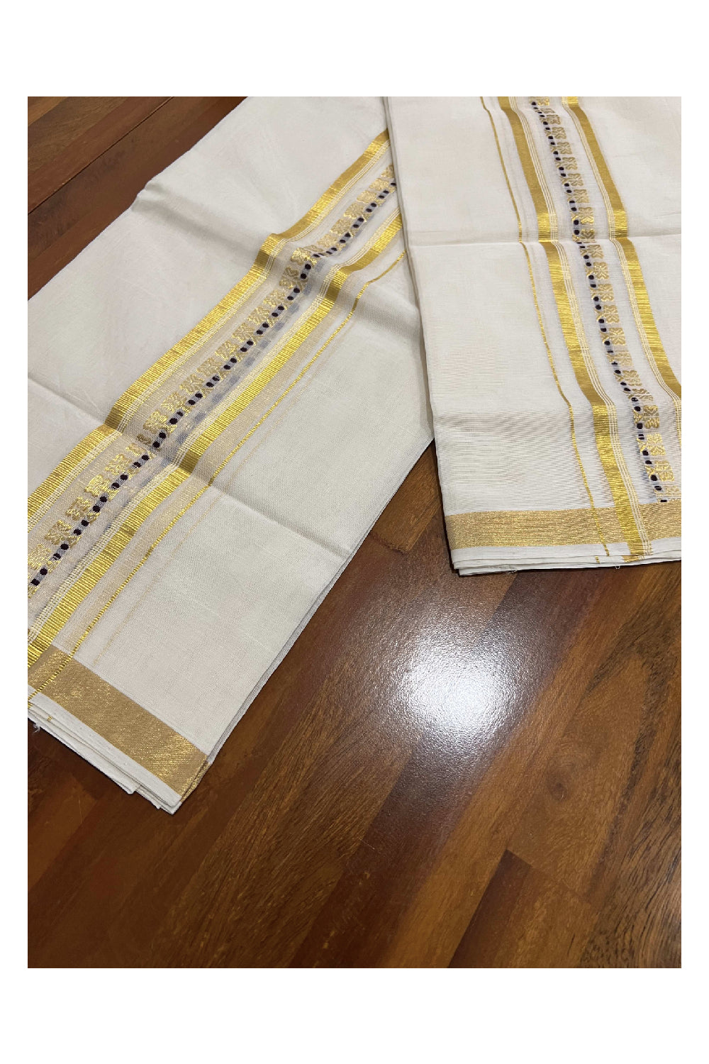 Southloom Handloom Premium Cotton Set Mundu with Kasavu Woven Work on Border