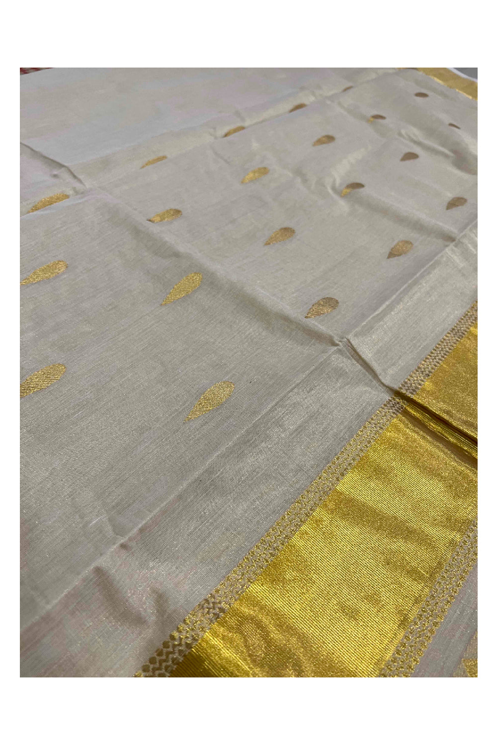 Southloom Premium Kuthampully Handloom Tissue Heavy Work Saree with Motifs