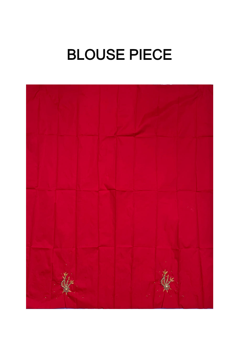 Kerala Tissue Kasavu Saree with Floral Themed Bead Work Design and Red Blouse Piece