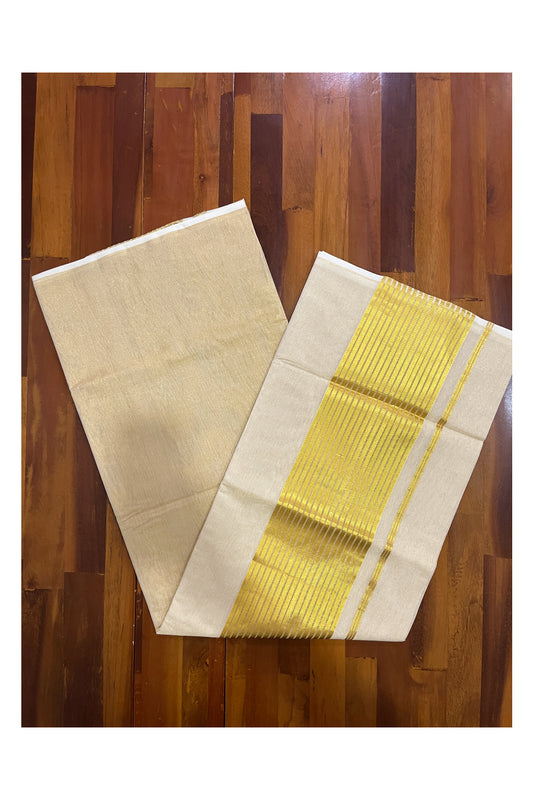 Southloom™ Premium Handloom Tissue Half & Half Kerala Saree