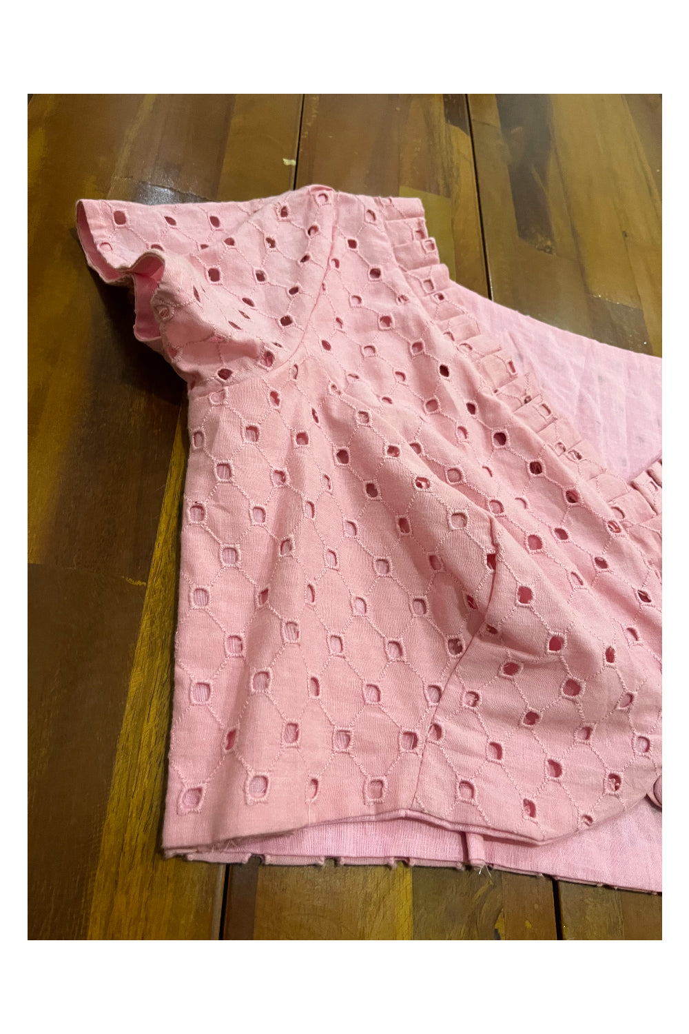Southloom Baby Pink Hakoba Designed Ready Made Blouse