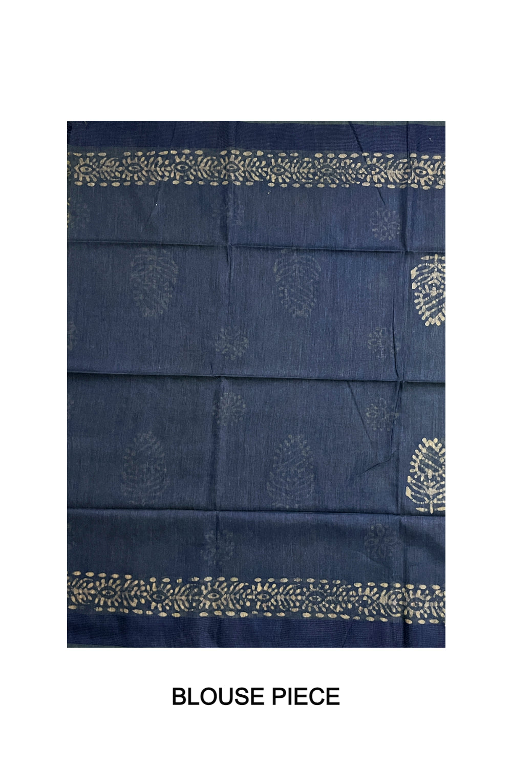 Southloom Cotton Blue Saree with Baswara Prints on Body and Pallu