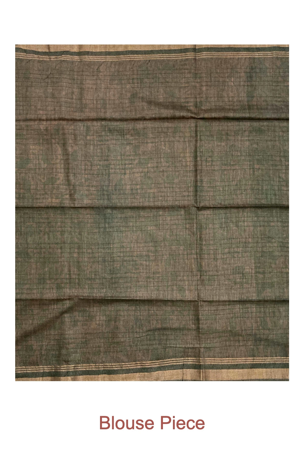 Southloom Cotton Green Designer Saree with Orange Baswara Print