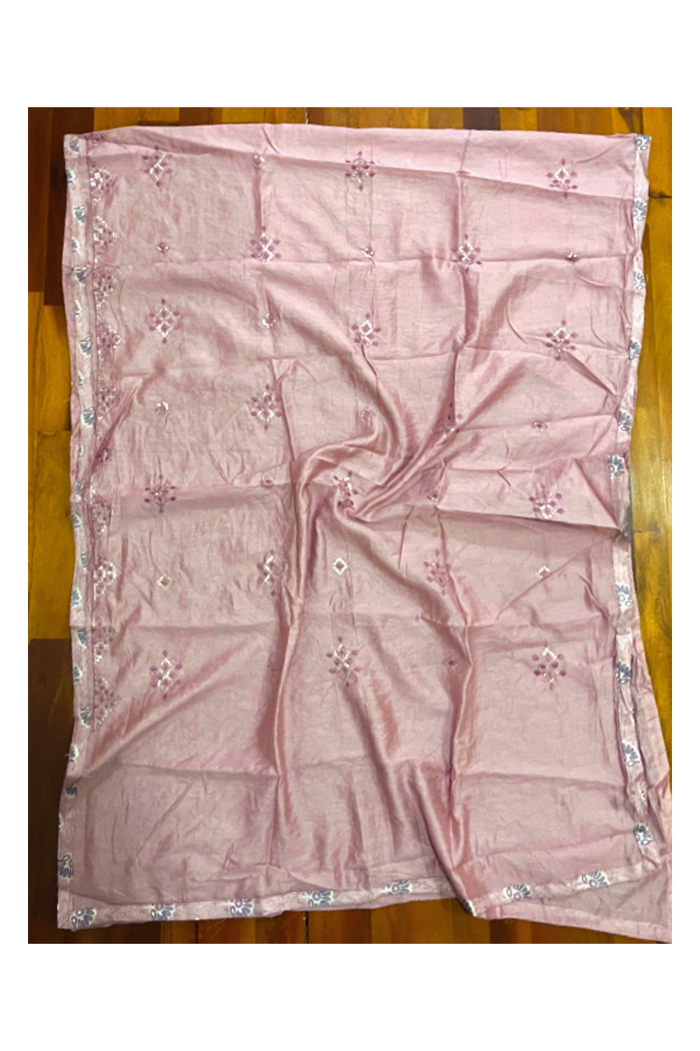 Southloom™ Cotton Churidar Salwar Suit Material in Pink with Printed Works