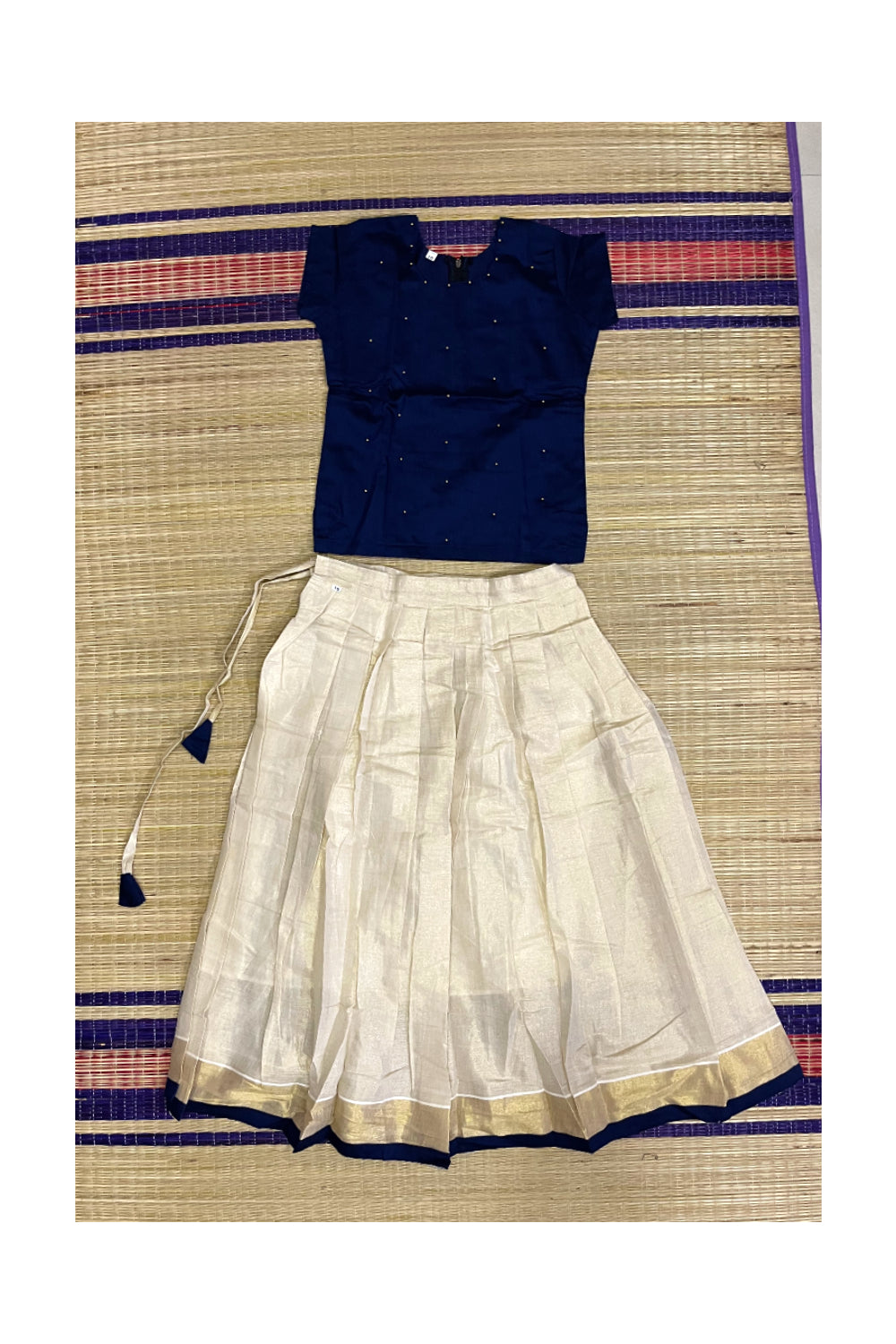 Southloom Kerala Pavada Blouse with Bead Work Design (Age - 10 Year)