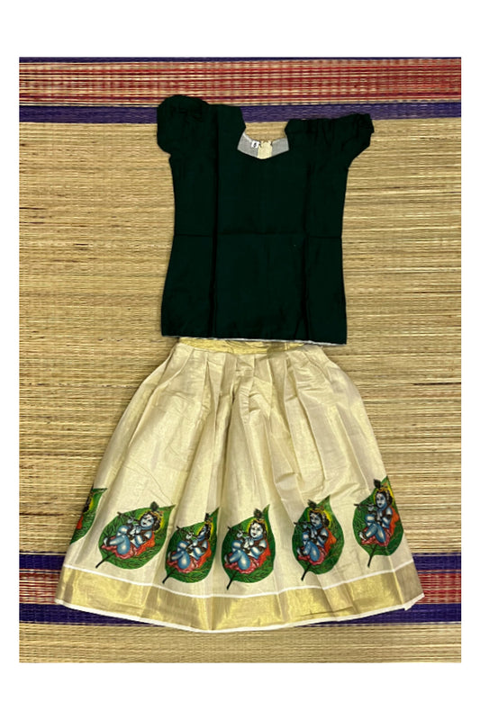 Southloom Kerala Pavada Blouse with Baby Krishna Mural Design (Age - 6 Year)
