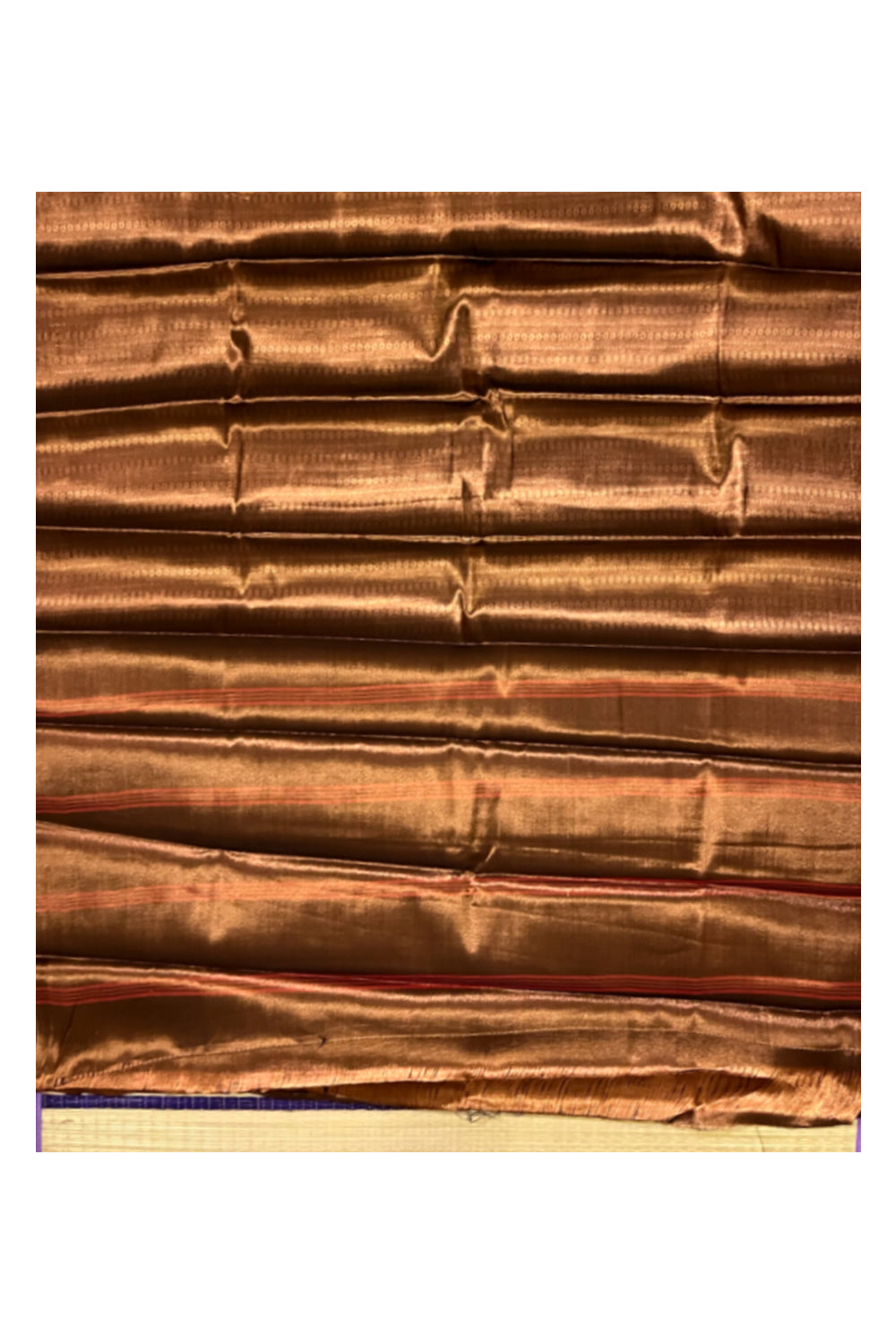 Southloom Cotton Silk Brown Designer Saree with Copper Zari Motifs