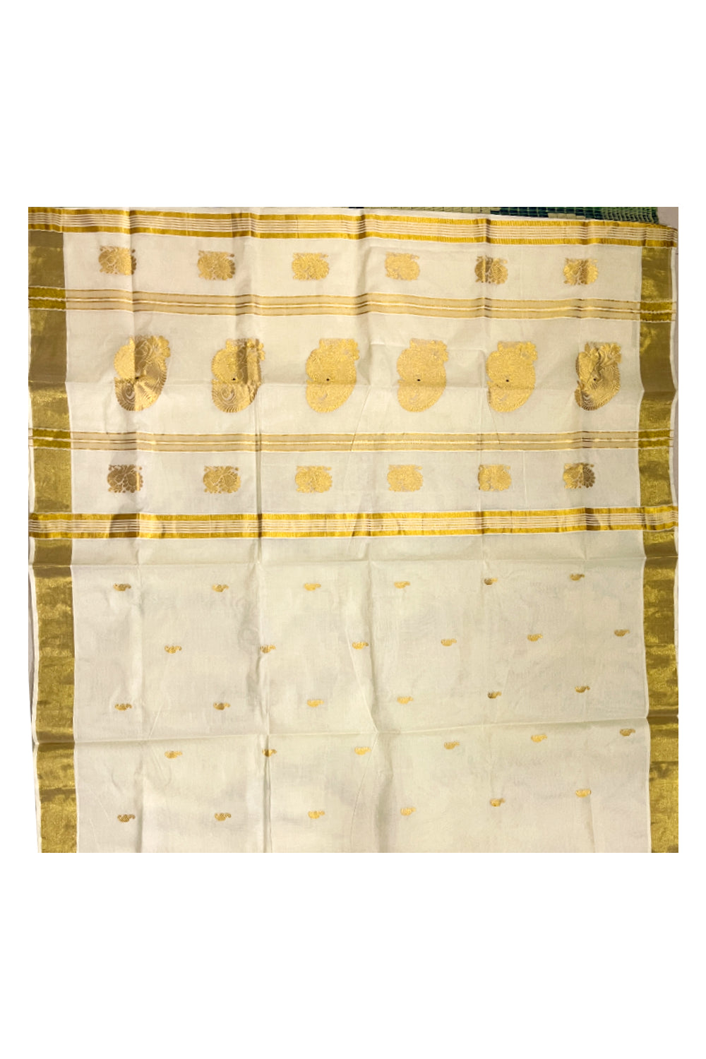 Kerala Cotton Kasavu Saree with Heavy Woven Works (Vishu Saree 2023)