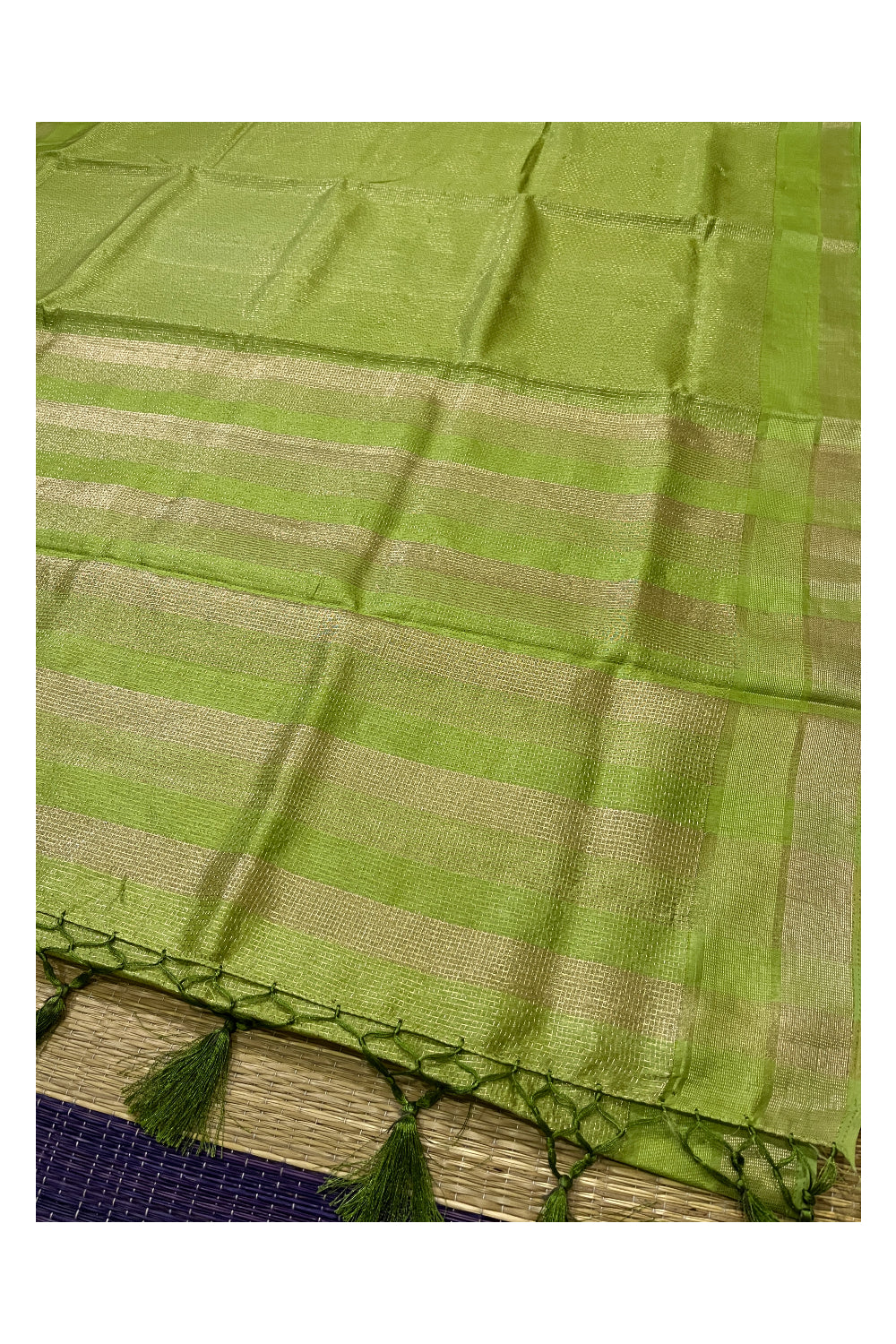 Southloom Semi Tussar Green Thread Work Designer Saree