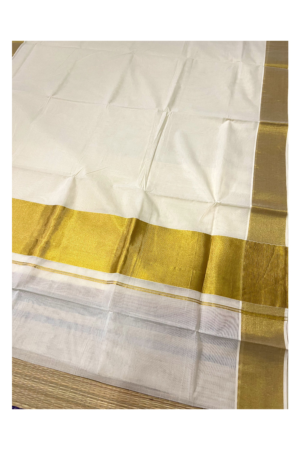 Pure Cotton Kerala Saree with 6x3 Kasavu Border